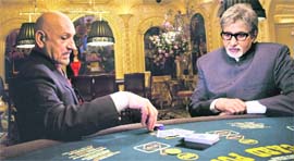 Amitabh Bachchan and Sir Ben Kingsley in Teen Patti