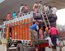 People-laden truck here is a common sight.