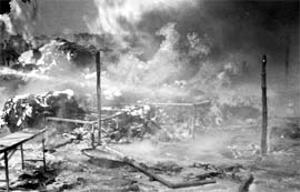 Fire breaks out at Madanpura village in Mohali on Friday.