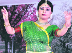 Kathak dancer Mahua Shankar performs at Shifaly International Public School  in Ludhiana.