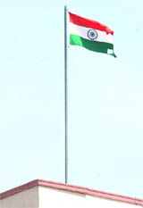 A torn tricolour flutters atop the Krishi Bhawan, the office of the ministry of agriculture in the national Capital.