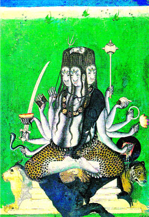 Sadashiva, the Great God with Five Faces. Ascribed to the master at the court of Mandi. C.1700-1725. Victoria and Albert Museum, London