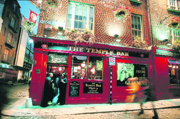 The Temple Bar downtown gets its name from Sir William Temple, the English aristocrat, who was elected Trinity College president