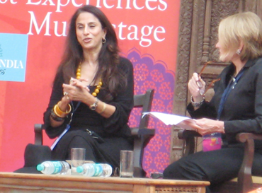 Shobhaa De in conversation with Marie Brenner, an award-winning journalist, at the recent DSC Jaipur Literature Festival in Jaipur