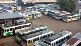PRTC buses parked at Bathinda bus stand