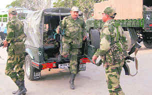 Jawans near the Sirsa bus stand. 