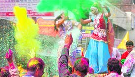 Rasleela being performed in Jammu on Sunday.