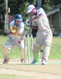 A match in progress a the Jatinder Singh (Kaka) Memorial Cricket Tournament in Dehradun