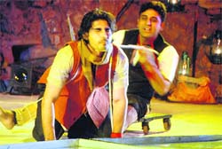 Lille Eyolf being staged at the Rock Garden amphitheatre in Chandigarh on Wednesday.