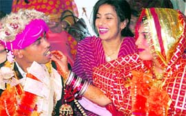 The marriage of Sonika and Amandeep being solemnised at the Arya Samaj mandir, Sector 7, Chandigarh, on Thursday