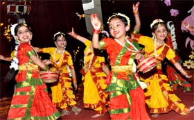 Students of Police DAV School perform during the annual day function in Jalandhar