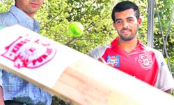 Kings XI Punjab player Love Ablish in Ludhiana on Thursday.
