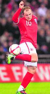 Englands Wayne Rooney during the friendly match against Egypt in London 