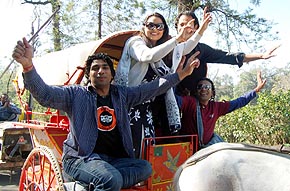 Tahira Imam and other Pakistani TV and film artistes at the festival.