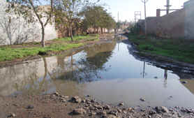 The roads at industrial focal point in Ward 31 have turned into water ponds.