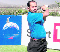 Anura Rohana of Sri Lanka who leads on the penultimate day of the Rs 40 lakh PGTI Players Championship at the Panchkula Golf Club on Saturday.