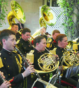 French Army band performs as a part of the first-ever International Military Music Festival at French embassy in New Delhi on Saturday. 