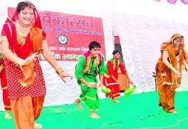 A Punjabi folk dance being presented at the annual function of SMJN College in Haridwar on Friday