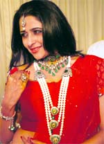 A model displays the jewellery designed by Asha Kamal Modi