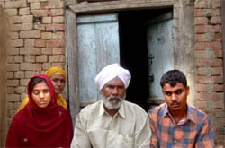 Amritpal and Aman Kaur who are blind by birth with their poor parents in their house at Chanak village in Mansa district