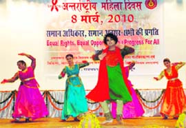 Artistes perform at the Raj Bhawan in Dehradun on Monday