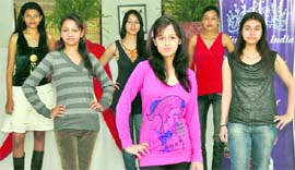 Girls participate in the Miss North India, 2010, contest in Dehradun on Monday.