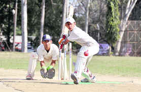 A match in progress at the Jitendra Anand Memorial Cricket Tournament in Dehradun on Tuesday.
