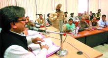 Mayor Rakesh Rathore and councillors during the budget meeting of the Municipal Corporation in Jalandhar. 