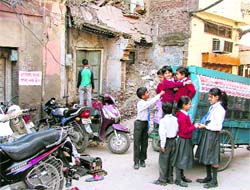 The portion of a razed building which is being used as a urinal in Ludhiana