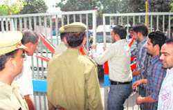 PUSU activists hold protest in support of their demands at Panjab University, Chandigarh, on Wednesday.