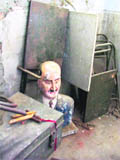 ACC Herveys statue kept at the bathroom-turned-store of the Government College in Ludhiana.