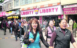 Members of the Tibetan community protest against Chinese rule in Tibet in Mussoorie