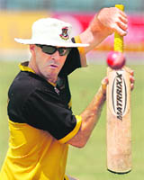 Bangladeshs coach Jamie Siddons during a practice session in Chittagong on Thursday. England will play their first Test of the series against Bangladesh from Friday.