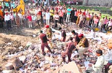 A victim being taken to a hospital in Ludhiana on Friday; and (inset) Asmita. 