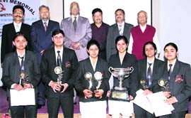 Winners of the moot court competition at Law College, Dehradun, on Saturday.