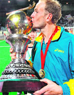 An Australian player with a trophy