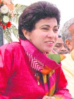 Union Minister for Tourism and Poverty Alleviation Kumari Selja addresses mediapersons in Ambala