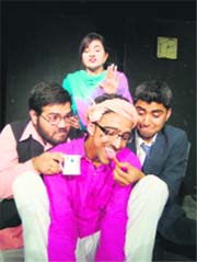 Jonk, a Hindi comedy play, staged at Natrangs Sunday Theatre in Jammu.