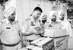 The liquor seized by the police at Rajpura
