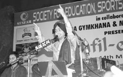 Sufi singer Satinder Sartaj performs during a cultural evening in Patiala