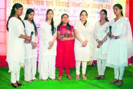 Members of the MPG College Union celebrates the annual function in Mussoorie on Monday.