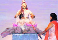 Aahna Deol performs at the Kumbh cultural show in Haridwar