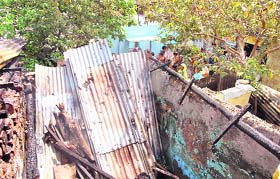 A house that was gutted in a fire in Dehradun