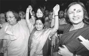 Celebrating the quota victory