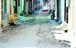 A lane at Shaheed Udham Singh Nagar in Ward 36 waits to be cemented