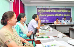 Participants at a workshop on domestic violence organised by the Sajha Manch and Oxfam India in Dehradun