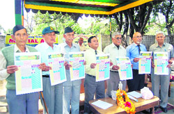 Ex-servicemen of Garhwal Rifles launch Sainik Khabardar, a fortnight tabloid, in Dehradun on Sunday.