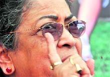 Actor Sulbha Deshpande during a press conference in Ludhiana on Sunday. A Tribune photograph