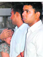 Grieving relatives of the students at the cremation ground in Sector 25, Chandigarh,