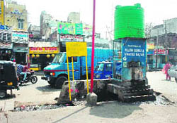 A view of the Shaheed Bhagat Singh Chowk in Jammu.